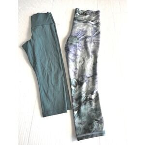 Athleta Leggings LOT OF 2 Bundle Transcend Teal & Salutation‎ Stash YOGA XS NWOT